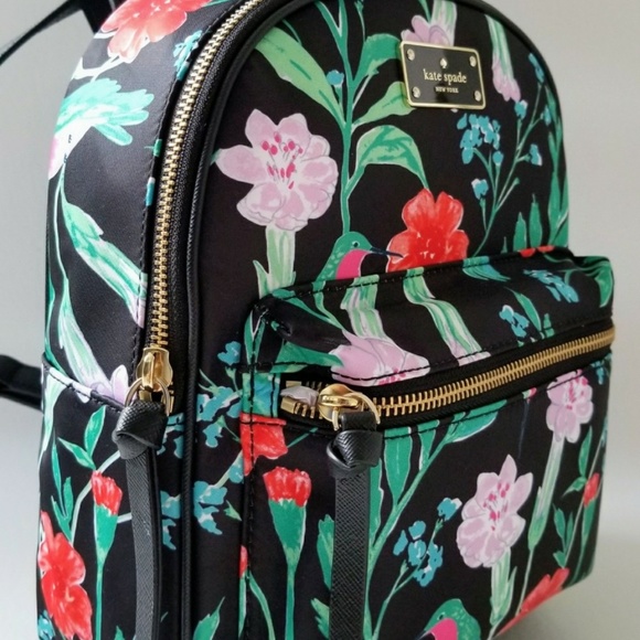 NEW kate spade Floral Garden Bird Nylon Backpack - Picture 2 of 5